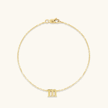 Letter Charm Bracelet in Gold