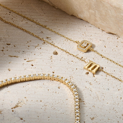 Letter Charm Bracelet in Gold