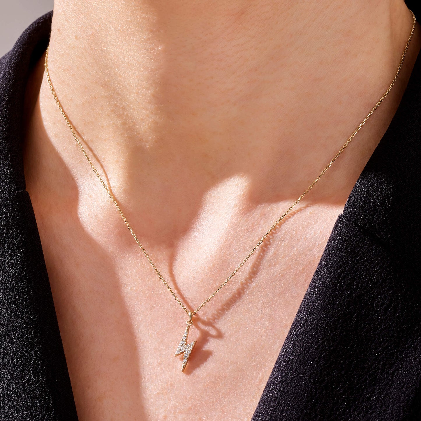 Lightning Necklace in Gold