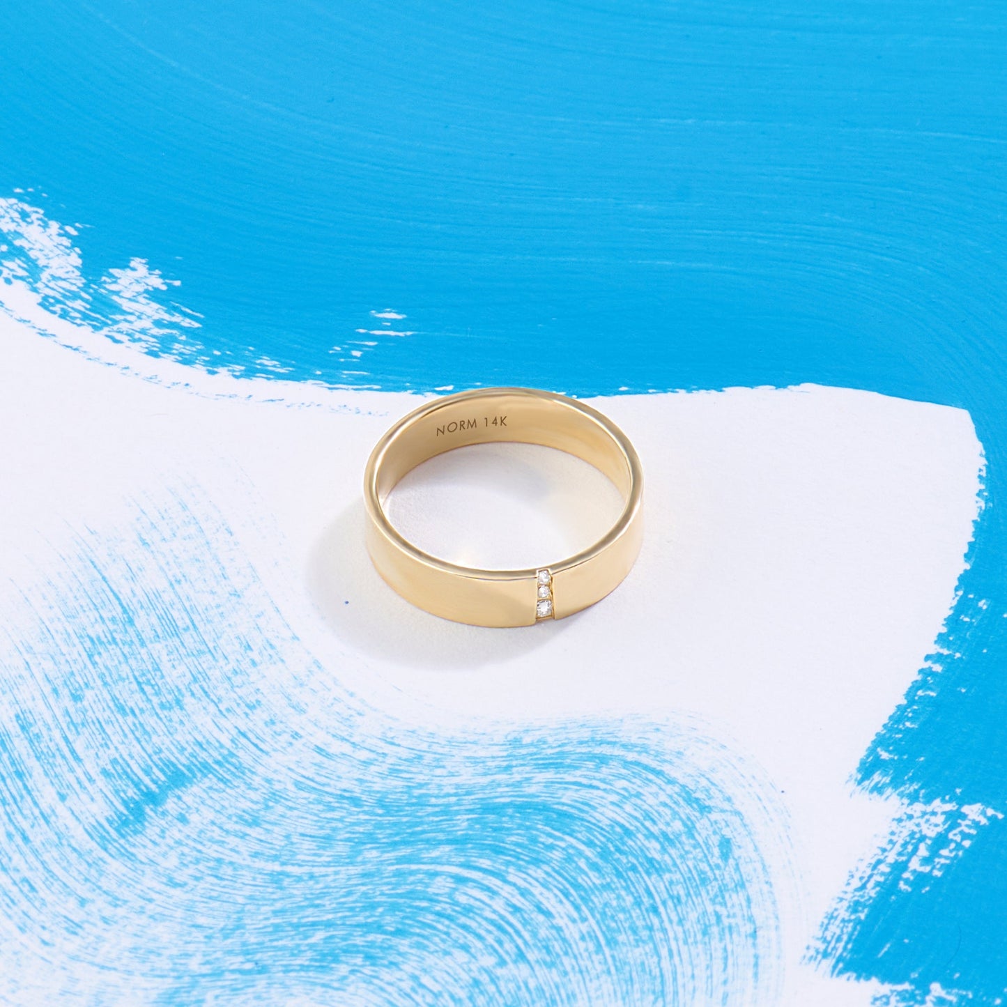 Line Pave Wedding Band in Gold