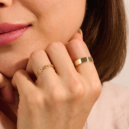 Line Pave Wedding Band in Gold