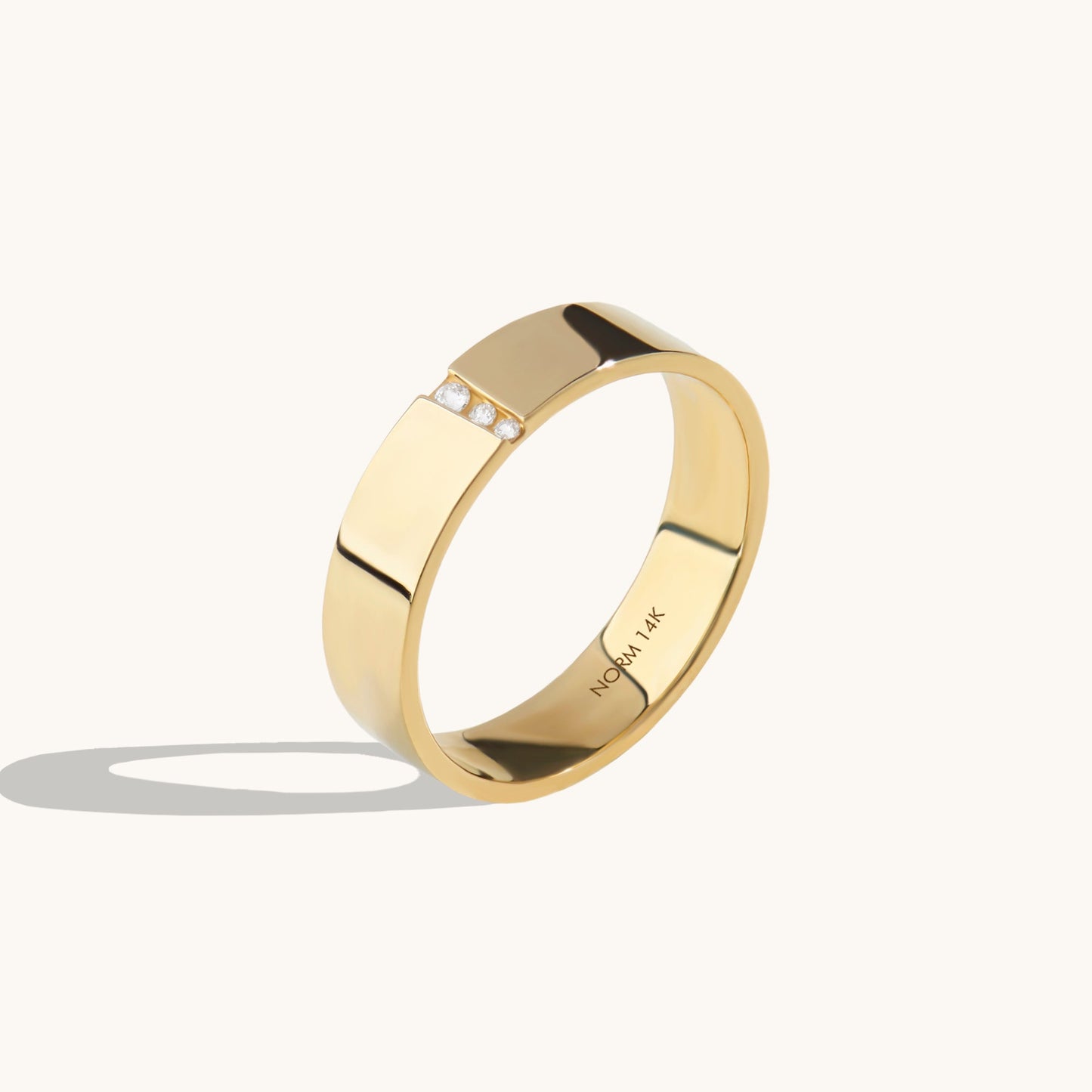 Line Pave Wedding Band in Gold