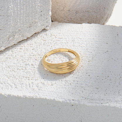 Linear Dome Ring in Gold