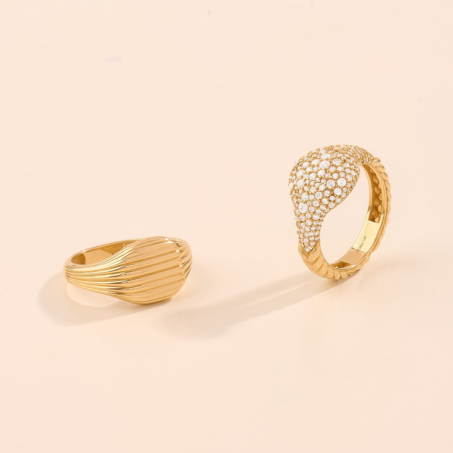 Linear Square Signet Ring in Gold