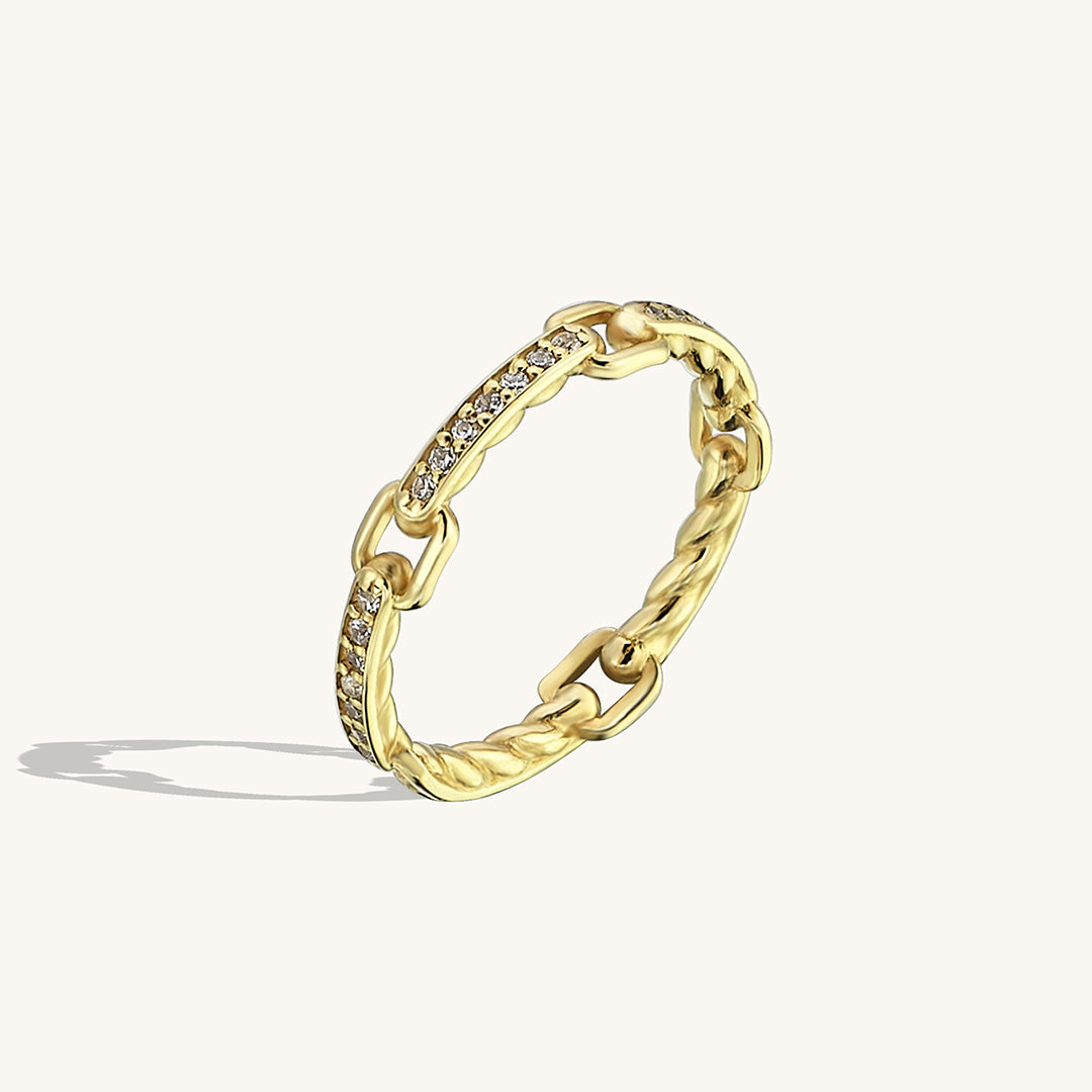 Link Band Ring in Gold