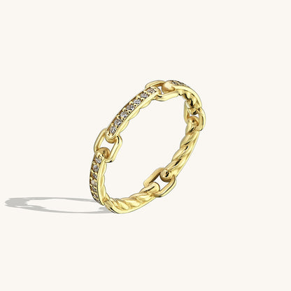 Link Band Ring in Gold