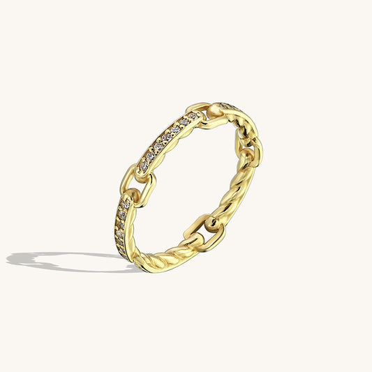 Link Band Ring in Gold