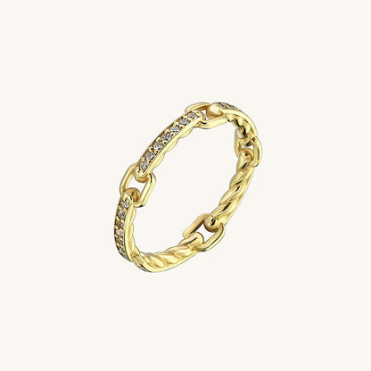 Link Band Ring in Gold
