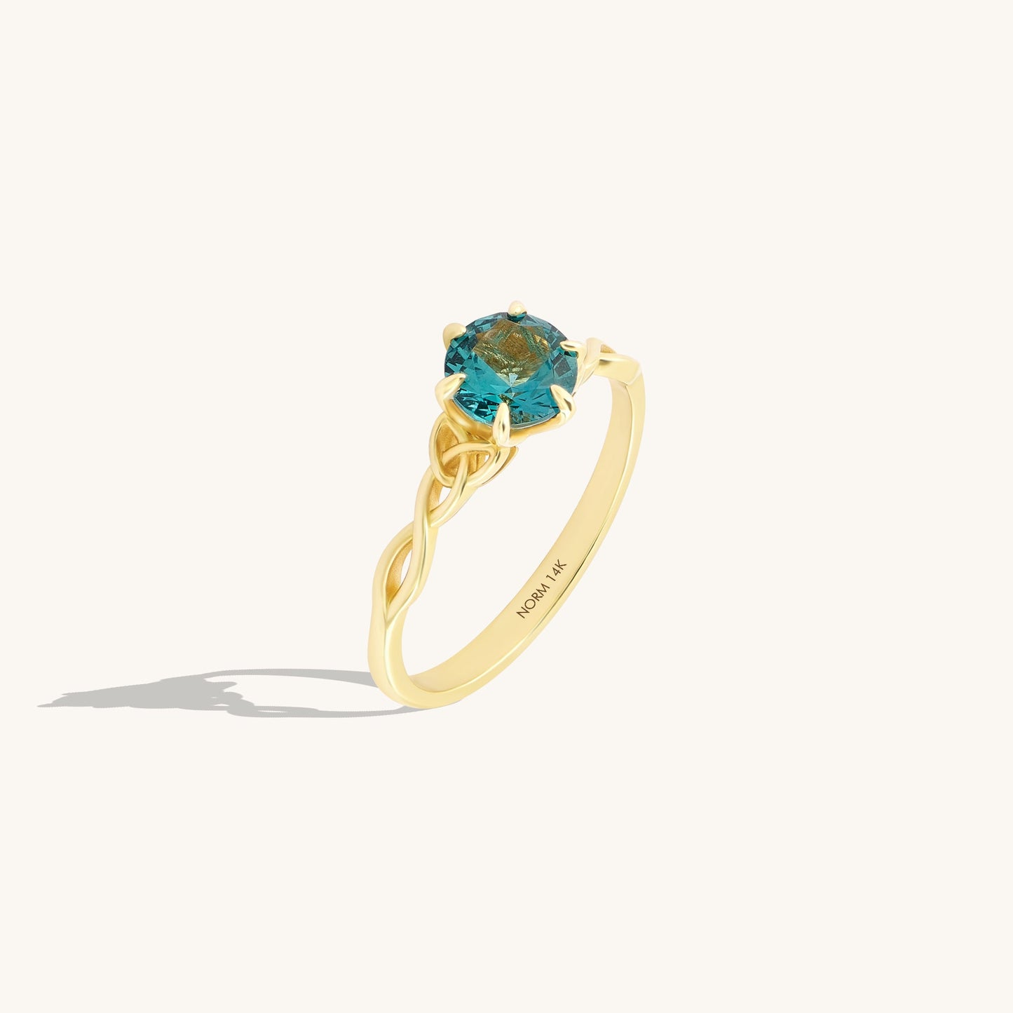 London Blue Topaz Celtic Knot Ring in Gold