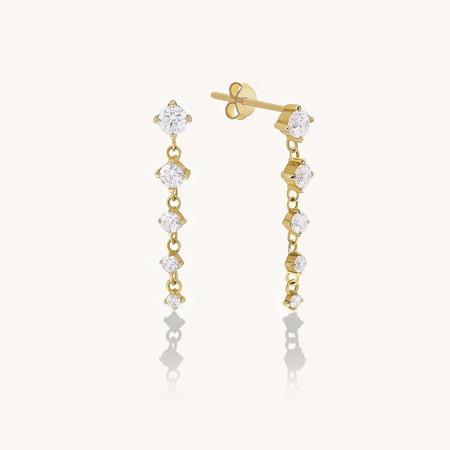 Long Drop Earrings in Gold