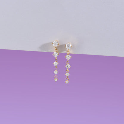 Long Drop Earrings in Gold