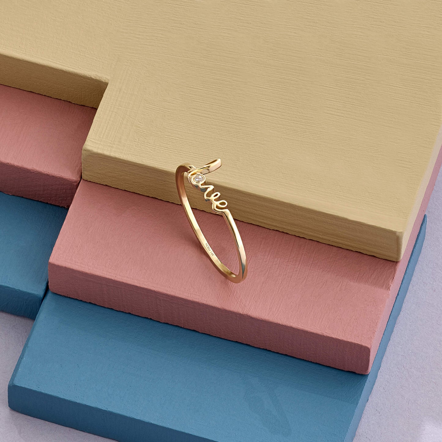 Love Script Ring in Gold