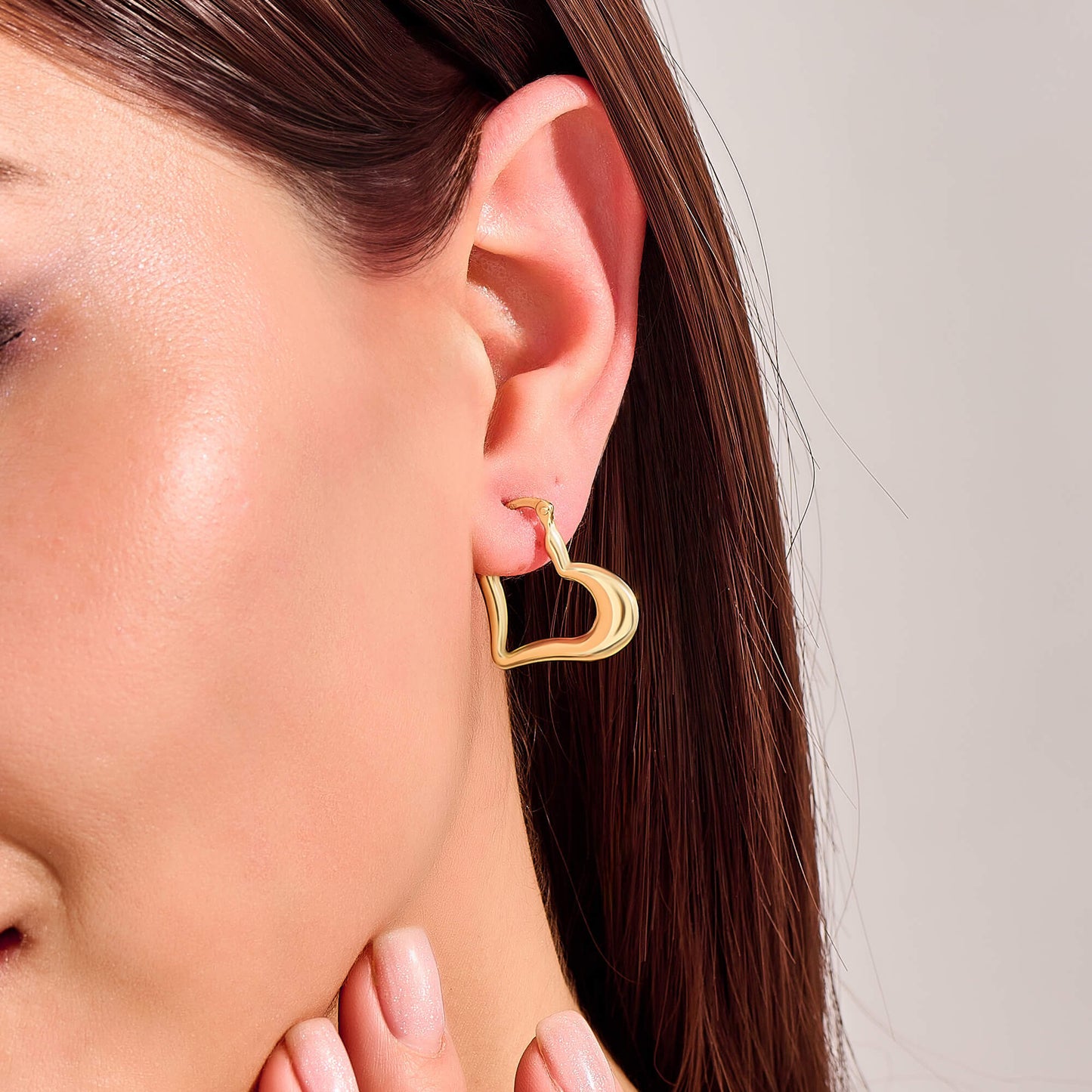 Love Hoop Earrings in Gold