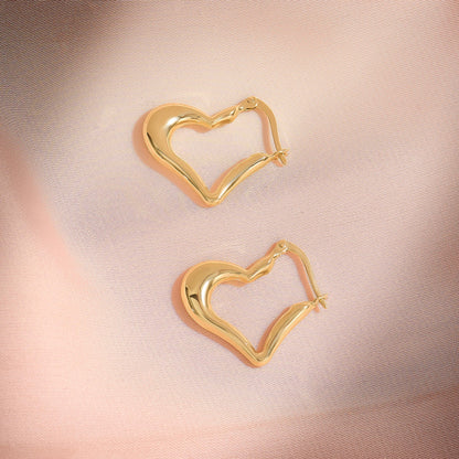 Love Hoop Earrings in Gold