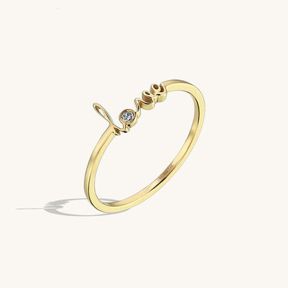Love Script Ring in Gold