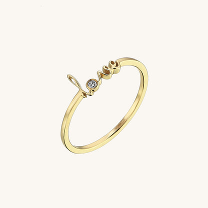 Love Script Ring in Gold