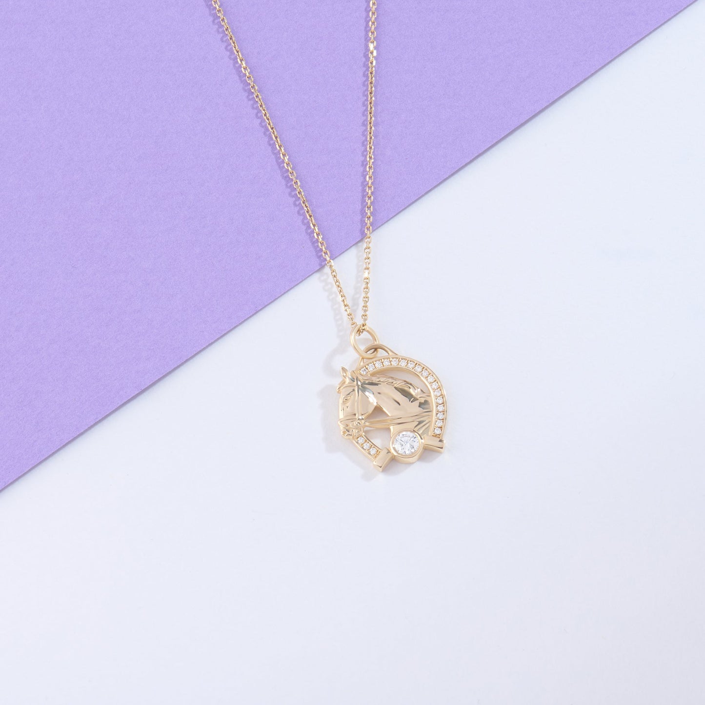 Lucky Horse Necklace in Gold