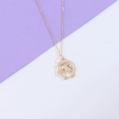 Lucky Horse Necklace in Gold
