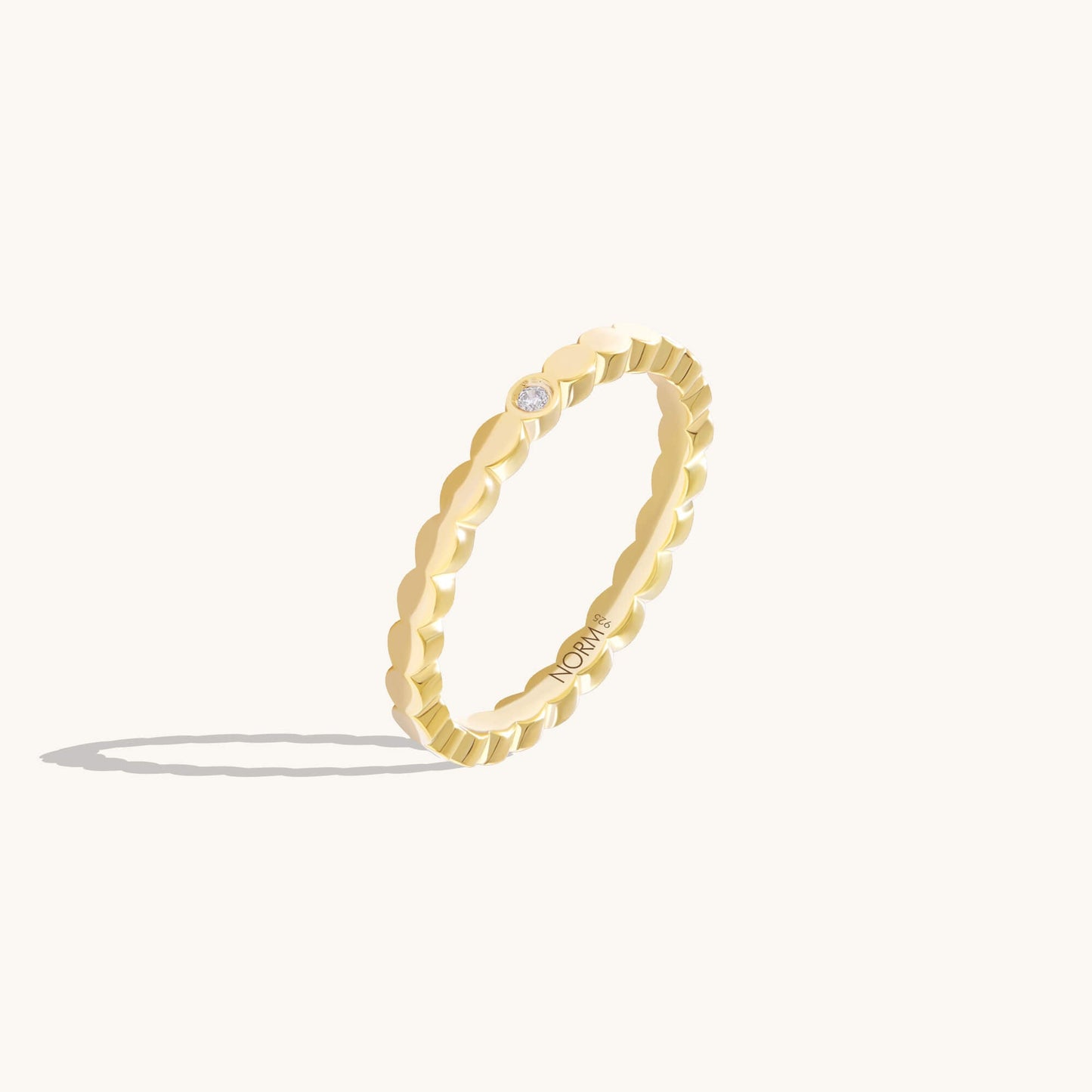 Luna Dot Band Ring - Gold Vermeil
