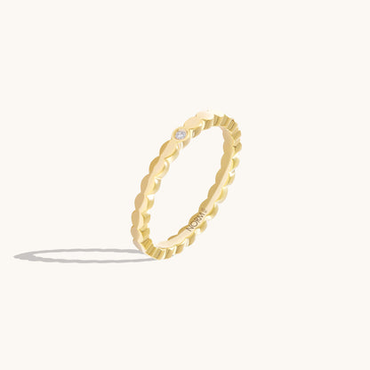 Luna Dot Band Ring - Gold Vermeil