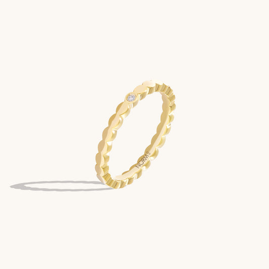 Luna Dot Band Ring - Gold Vermeil