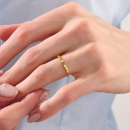 Luna Dot Band Ring - Gold Vermeil