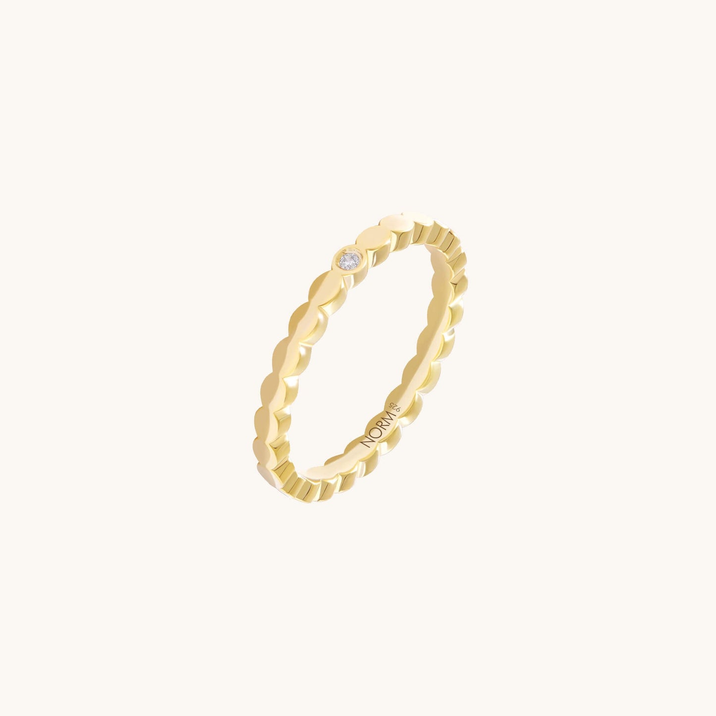 Luna Dot Band Ring - Gold Vermeil