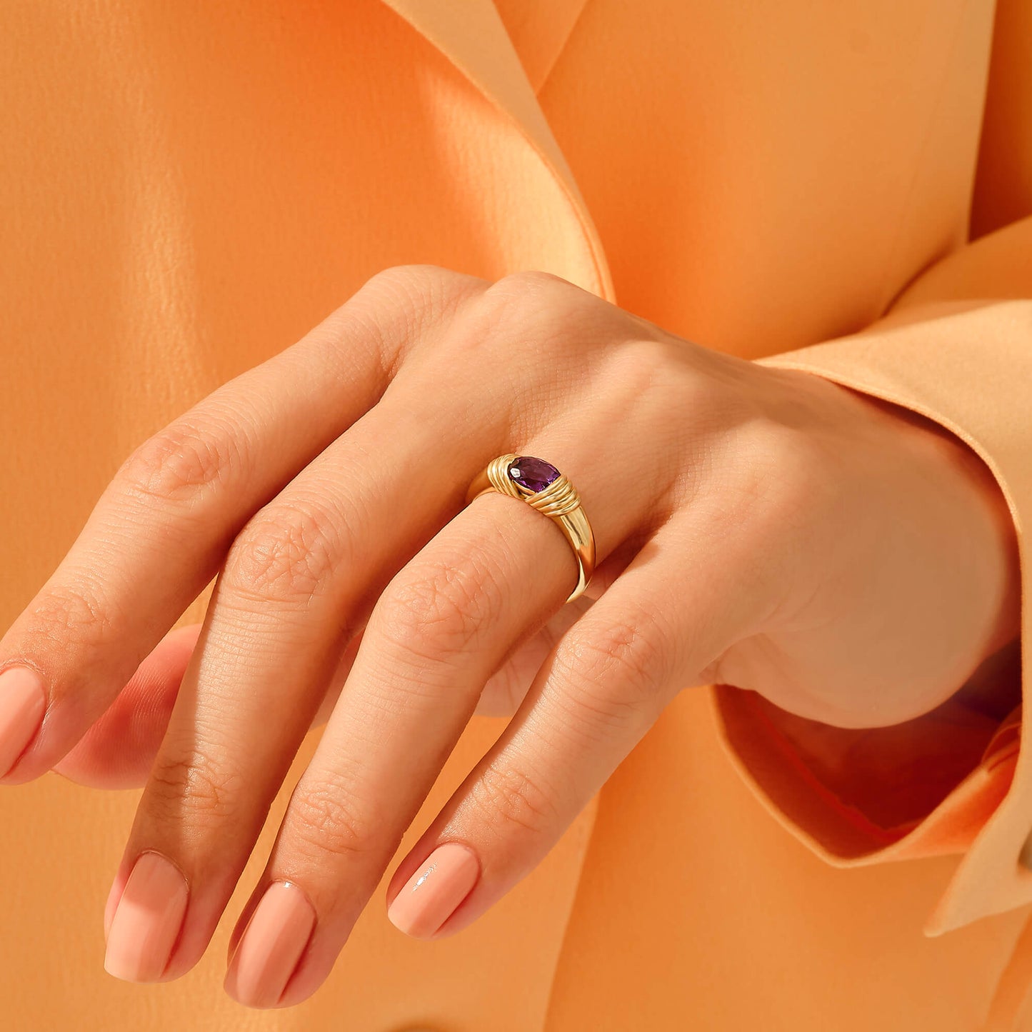 Majestic Amethyst Ring in Gold