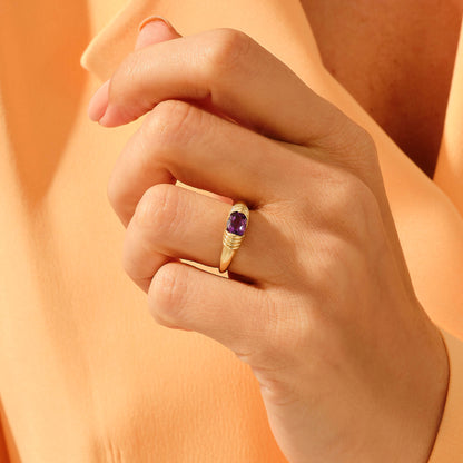 Majestic Amethyst Ring in Gold