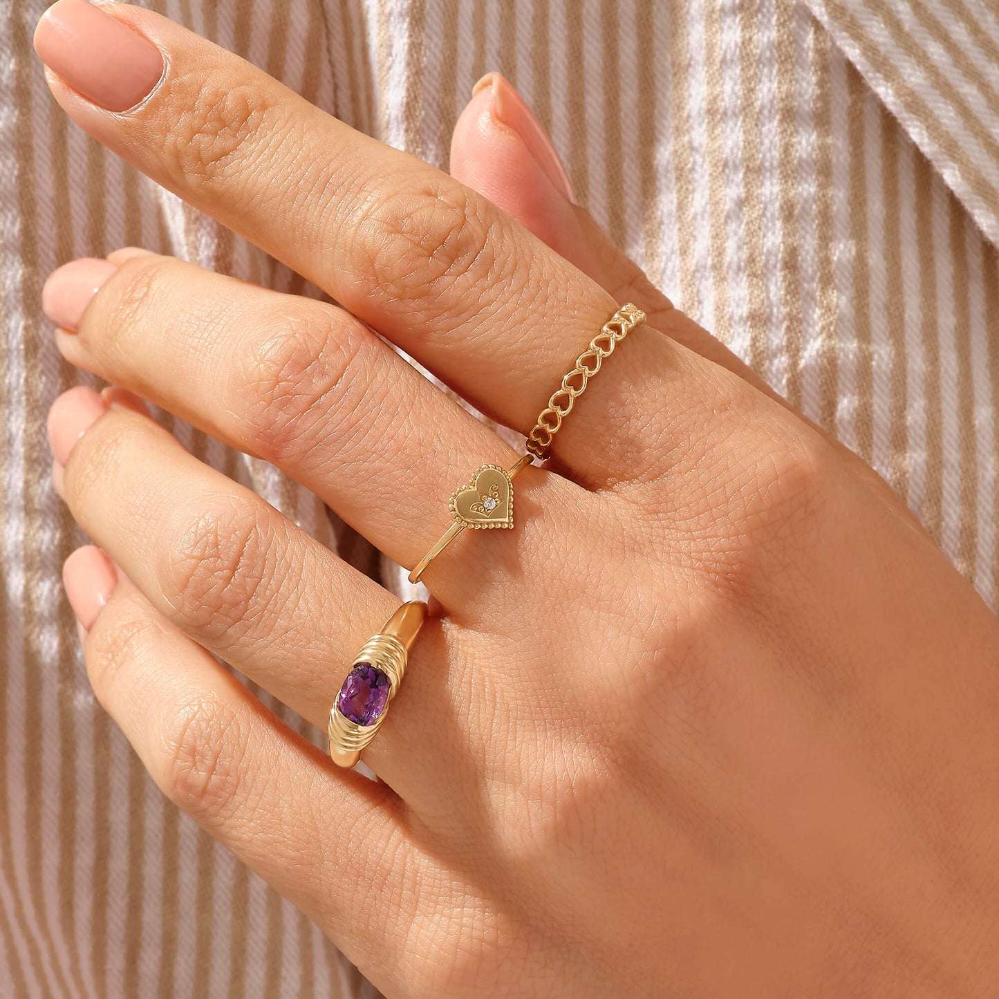 Majestic Amethyst Ring in Gold