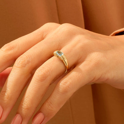 Majestic Aquamarine Ring in Gold