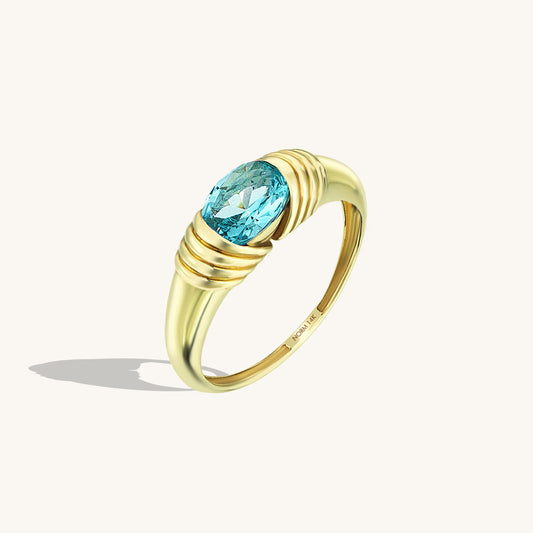 Majestic Aquamarine Ring in Gold