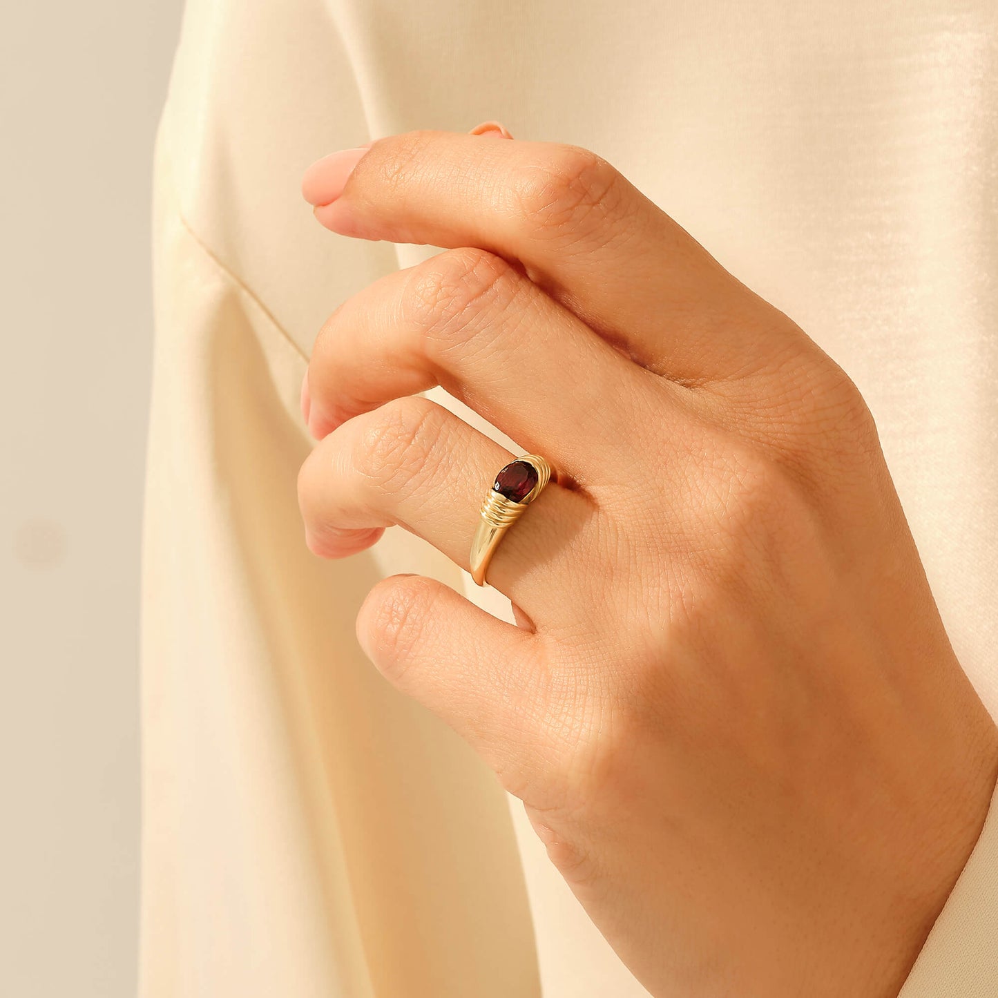 Majestic Garnet Ring in Gold