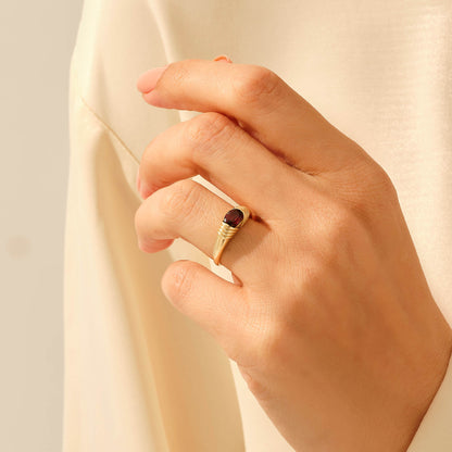 Majestic Garnet Ring in Gold
