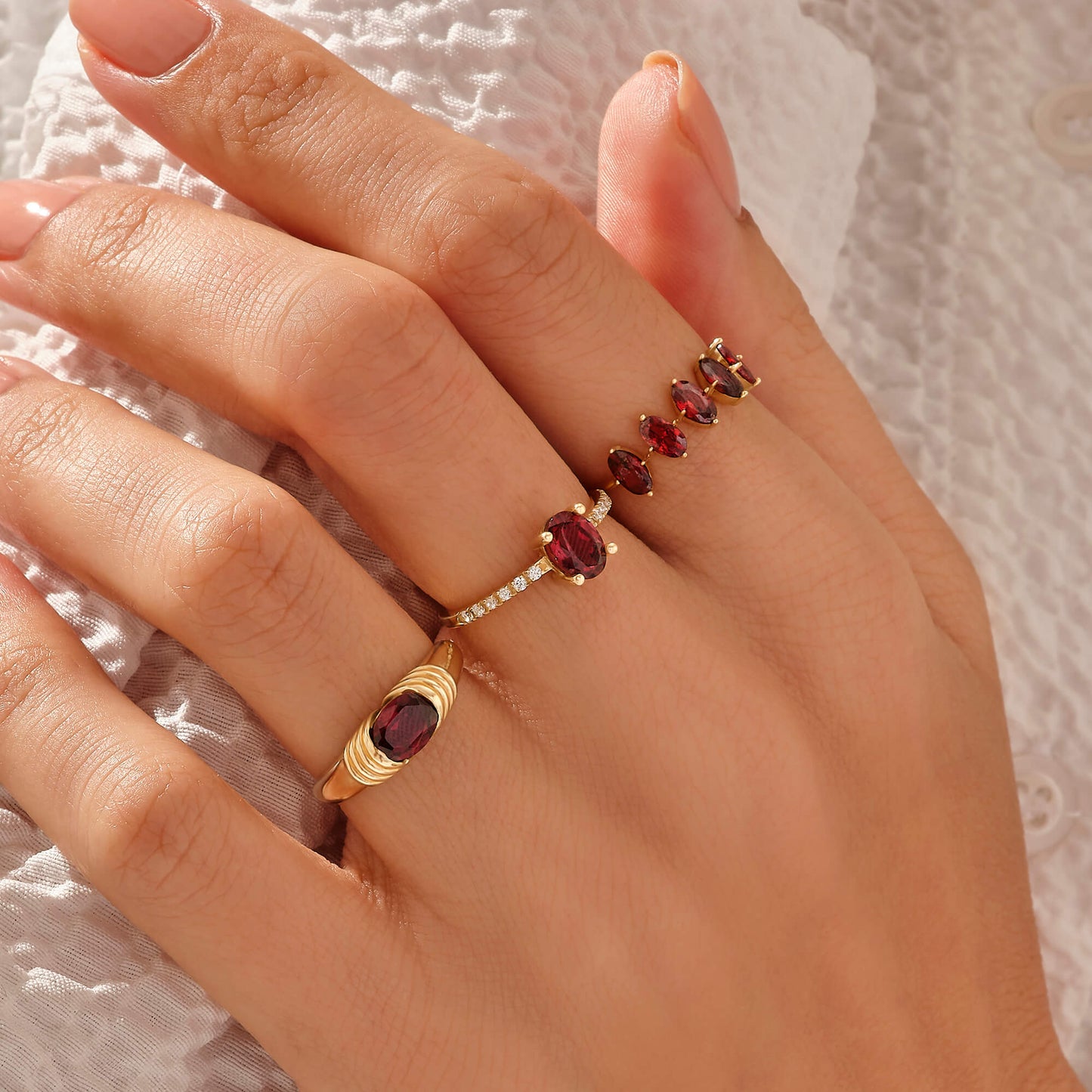 Majestic Garnet Ring in Gold