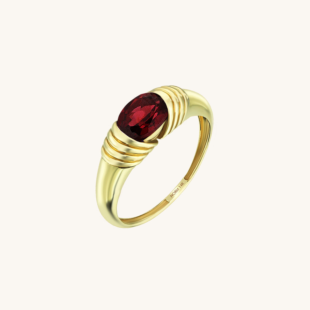Majestic Garnet Ring in Gold