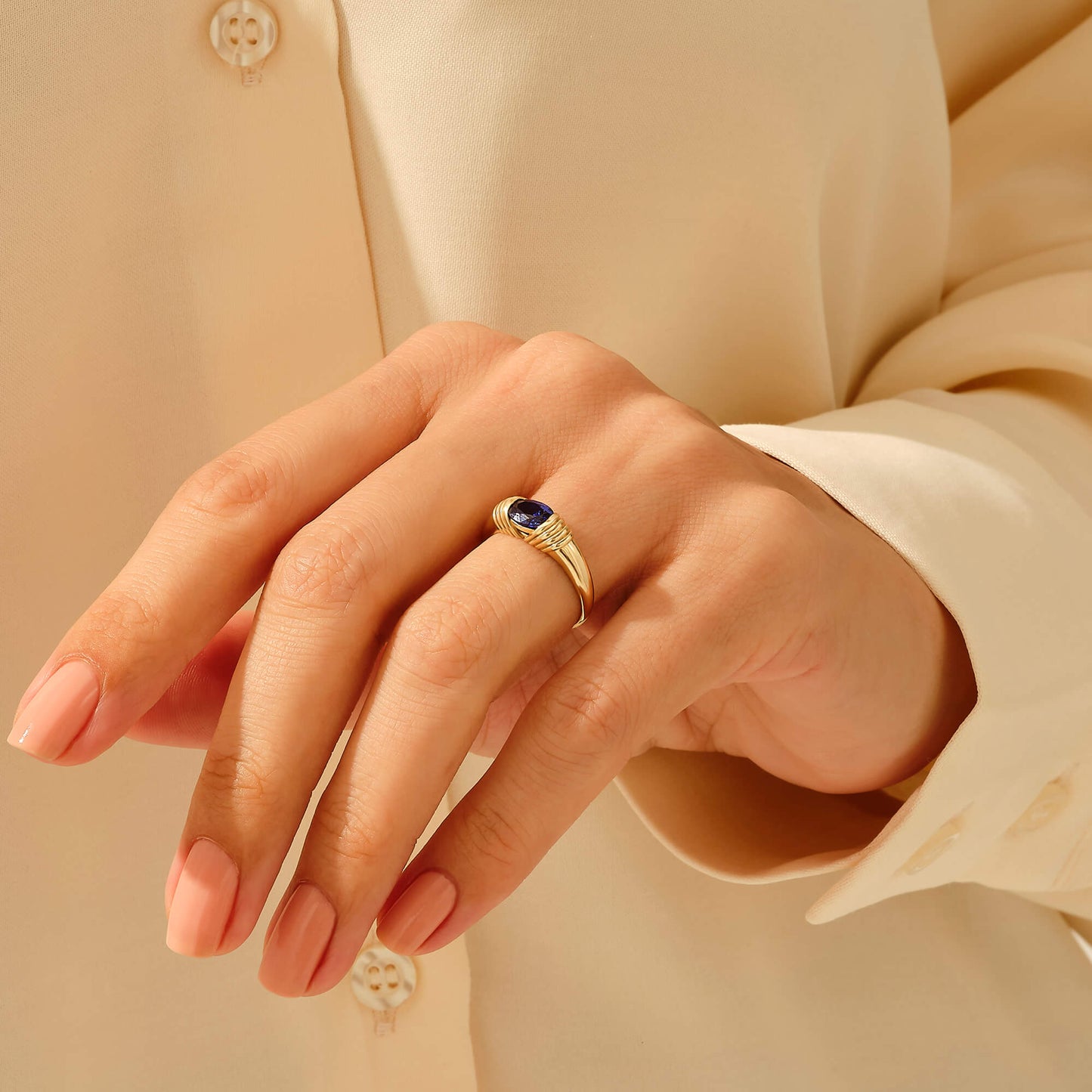 Majestic Sapphire Ring in Gold