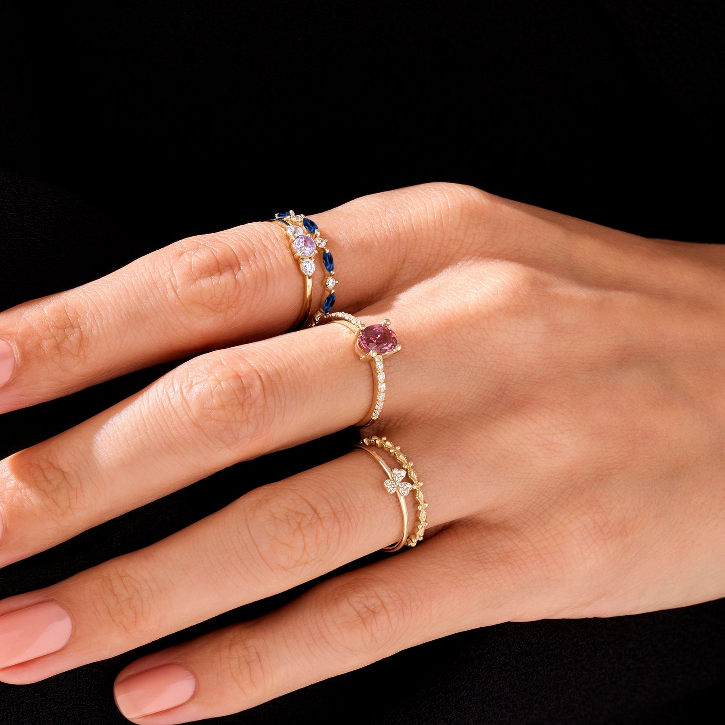 Sapphire Marquise Band Ring in Gold
