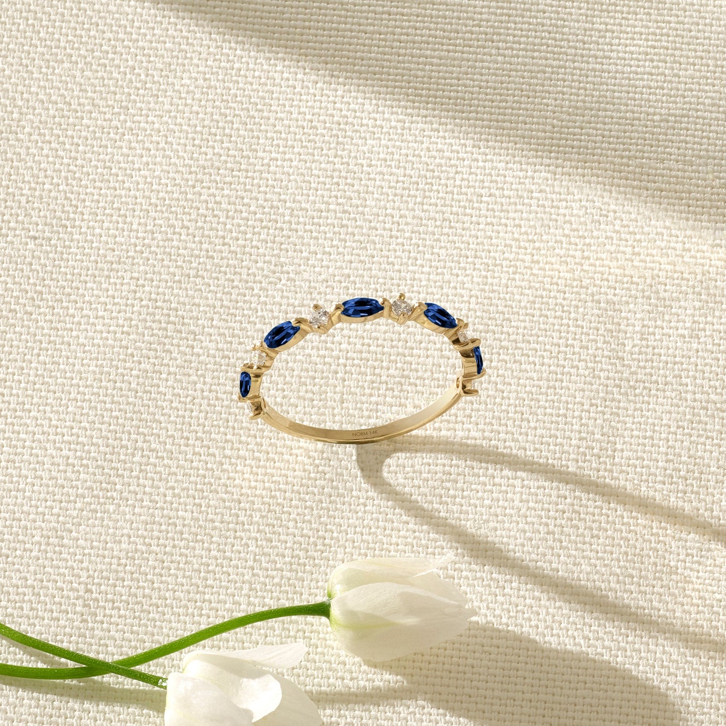 Sapphire Marquise Band Ring in Gold