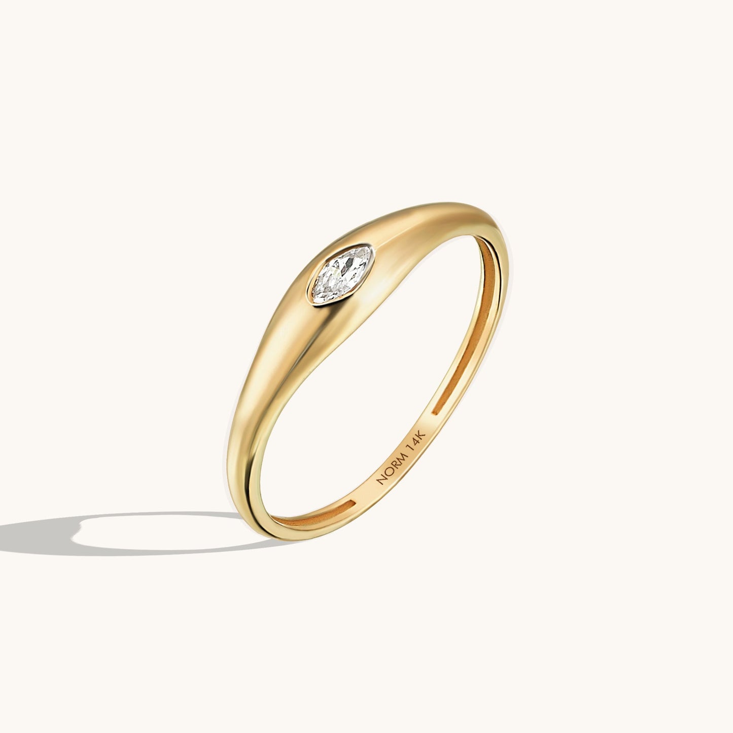 Marquise Bezel Signet Ring in Gold