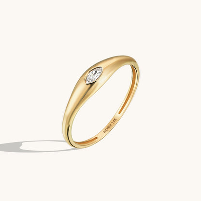 Marquise Bezel Signet Ring in Gold