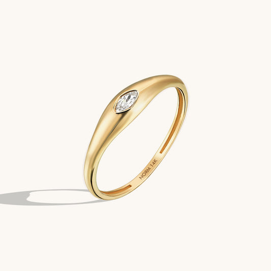 Marquise Bezel Signet Ring in Gold