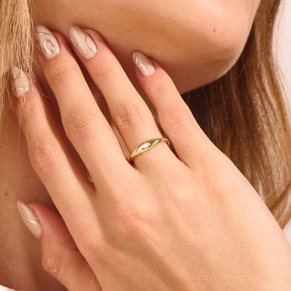 Marquise Bezel Signet Ring in Gold