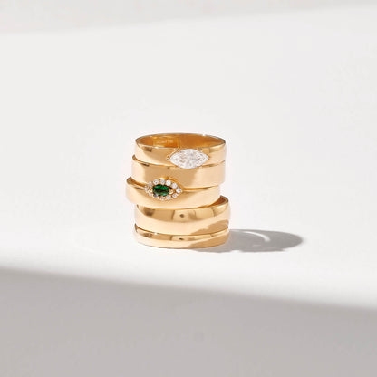 Marquise Bold Band Ring in Gold