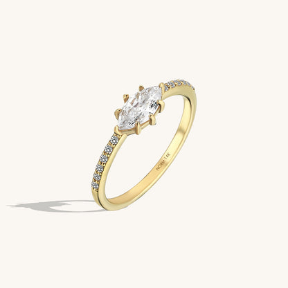 Marquise East West Ring in Gold