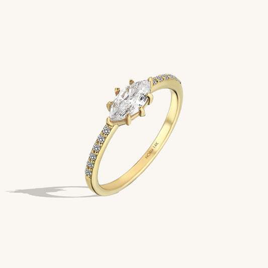 Marquise East West Ring in Gold