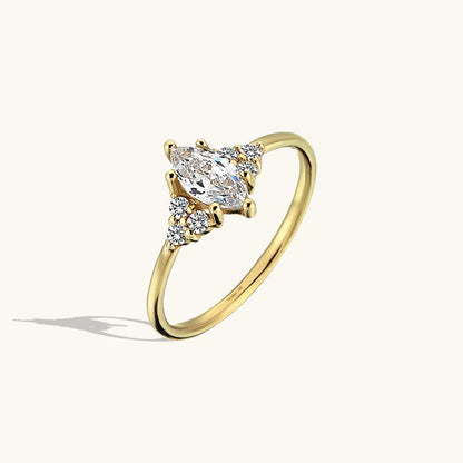 Marquise Moissanite Ring in Gold