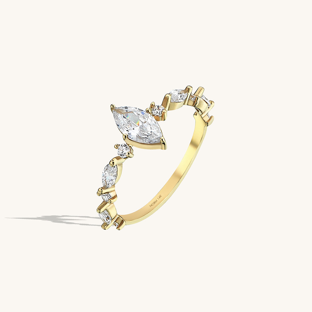 Marquise Promise Ring in Gold