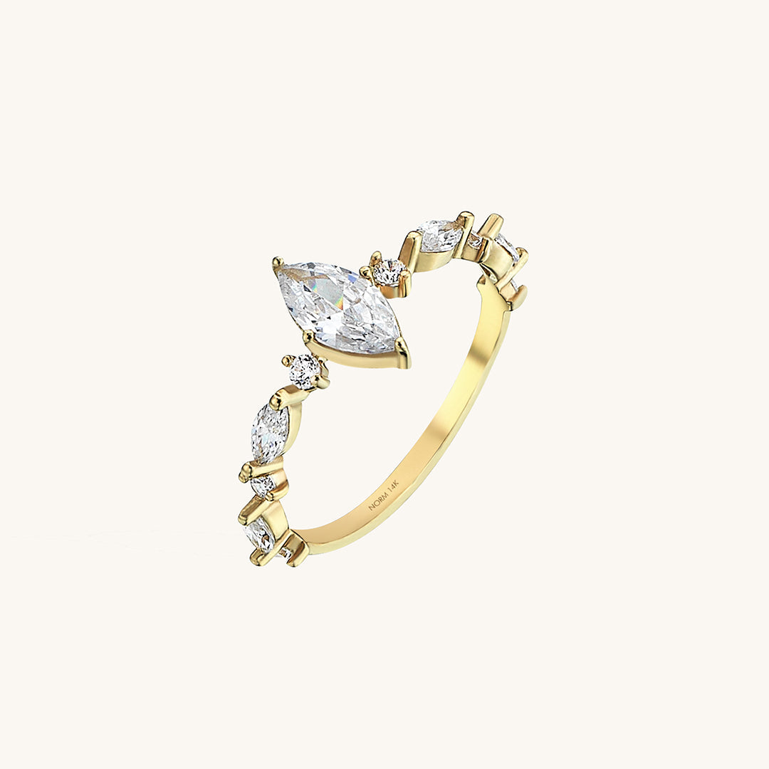 Marquise Promise Ring in Gold