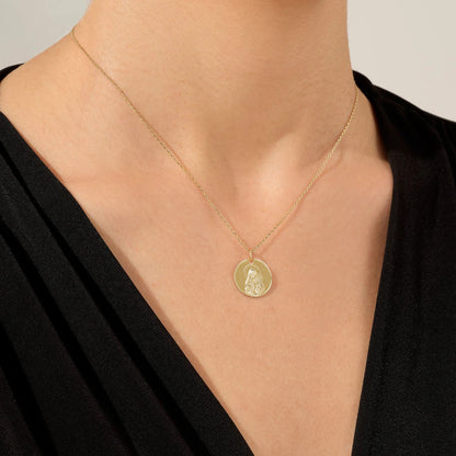 Mary & Jesus Necklace in Gold